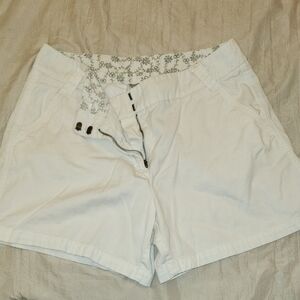 Women's White Cargo Shorts